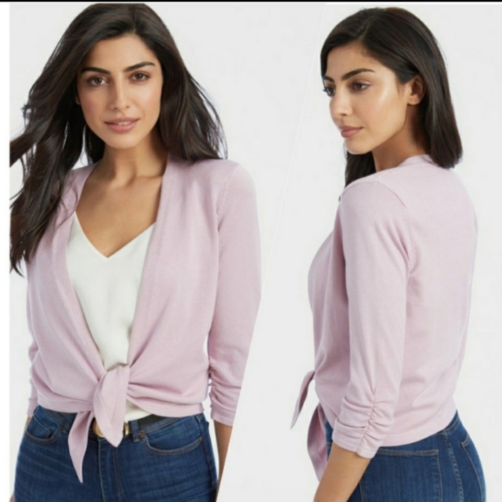 NWT Love Scarlett Open Front Cardigan Women's L Purple Casual Comfy Minimalist